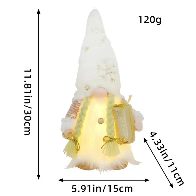 Christmas Gnome Doll Elf Ornament LED Glowing Gnome Faceless Doll Christmas Decorations Home Xmas Decoration Children Gifts NWE