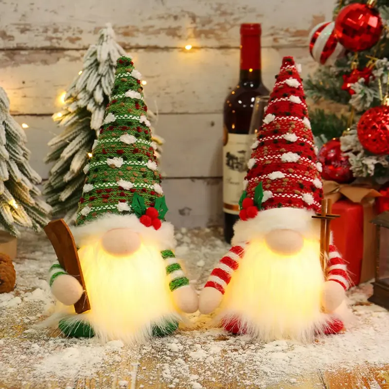 Christmas Gnome Doll Elf Ornament LED Glowing Gnome Faceless Doll Christmas Decorations Home Xmas Decoration Children Gifts NWE