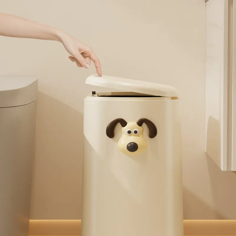 Garbage Can Crevice Toilet Large-capacity Press Storage Household Living Room Kitchen Bedroom Covered Paper Basket