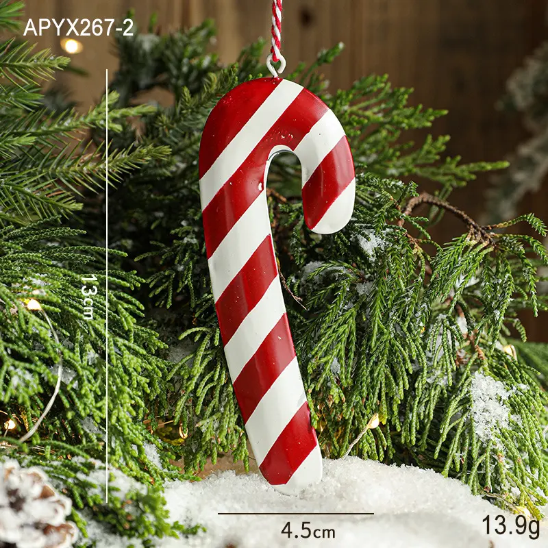 Christmas Danish Metal Hand-painted Christmas Tree Pendant Christmas Atmosphere Christmas Drum Gift Pendant Drop Ornaments