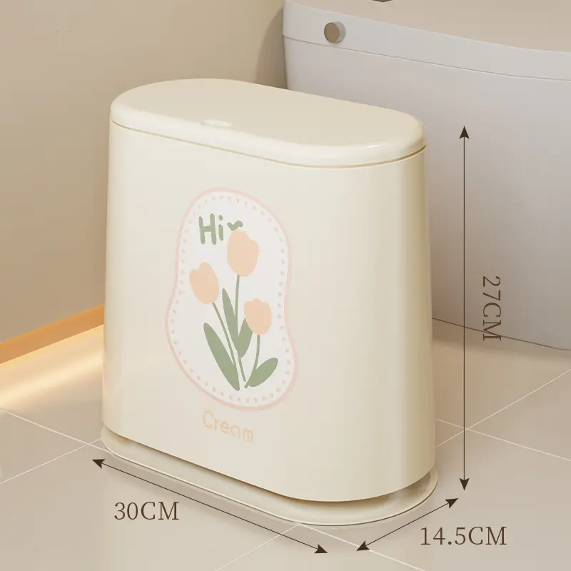 Garbage Can Crevice Toilet Large-capacity Press Storage Household Living Room Kitchen Bedroom Covered Paper Basket