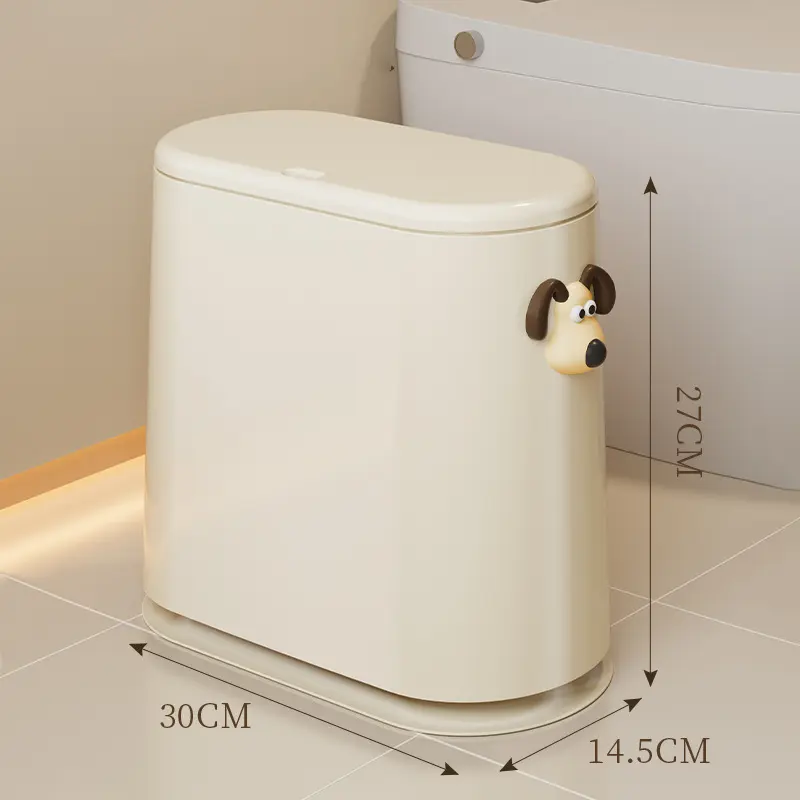 Garbage Can Crevice Toilet Large-capacity Press Storage Household Living Room Kitchen Bedroom Covered Paper Basket