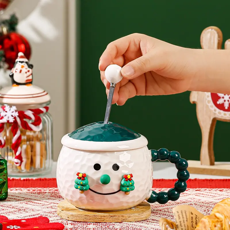 Girl Large Capacity Binaural Tableware Household Ceramic Bowl Dormitory Instant Noodle Bowl Dessert Soup Bowl Bowl with Lid