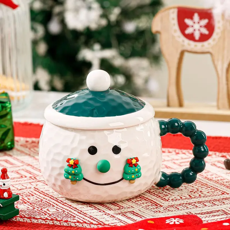 Girl Large Capacity Binaural Tableware Household Ceramic Bowl Dormitory Instant Noodle Bowl Dessert Soup Bowl Bowl with Lid