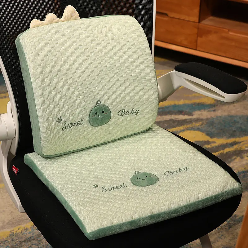 New Cute Ice Silk Cushion for Women's Office Sitting for A Long Time Without Getting Tired Waist Protection Chair Fart Cushion