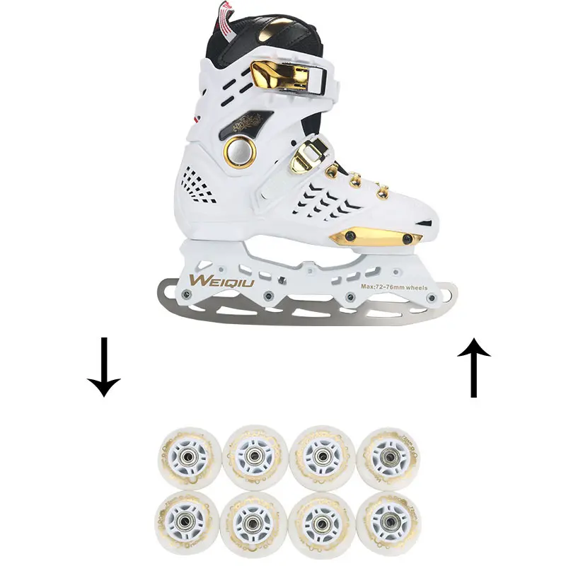 253/290mm Stainless Steel Skate Blades 1 Pair With Knife-Edge Teeth For Children Adults Durable Replacement Skating Blades