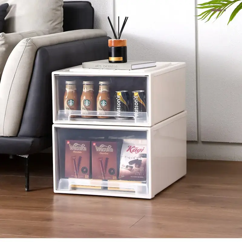 Wardrobe Storage Plastic Transparent Household Clothes Organizer Quilt Boxes Cabinet Closet Storage Bin Storage Box