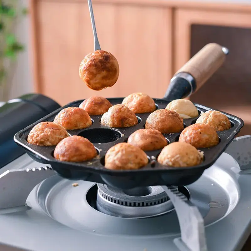 Baking Pan 14 Holes Gift Pancake Home Kitchen Professional Induction Cast Iron Gas Stove Octopus Meatball Machine Quail Egg Mold