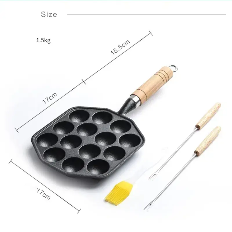Baking Pan 14 Holes Gift Pancake Home Kitchen Professional Induction Cast Iron Gas Stove Octopus Meatball Machine Quail Egg Mold
