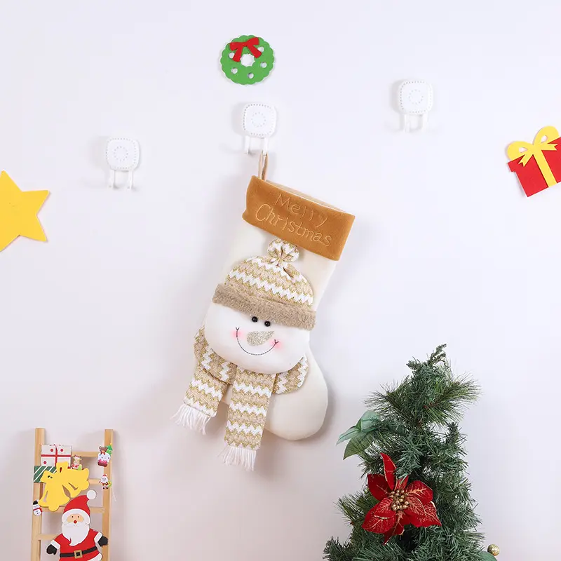 Christmas Candy Bag Gift Bag Cute Cartoon Big Head Old Man Snowman Reindeer Christmas Socks Decoration Stockings