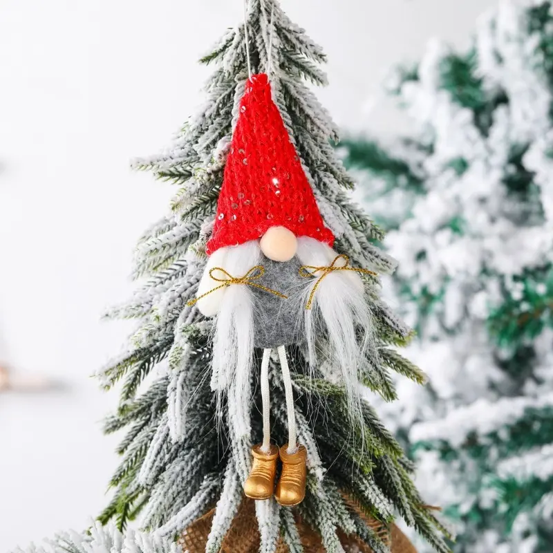 Christmas Sequins Dolls Long Leg Faceless Gnome Xmas Tree Ornaments Santa Claus Dwarf Toys Hanging Pendants Party Supply