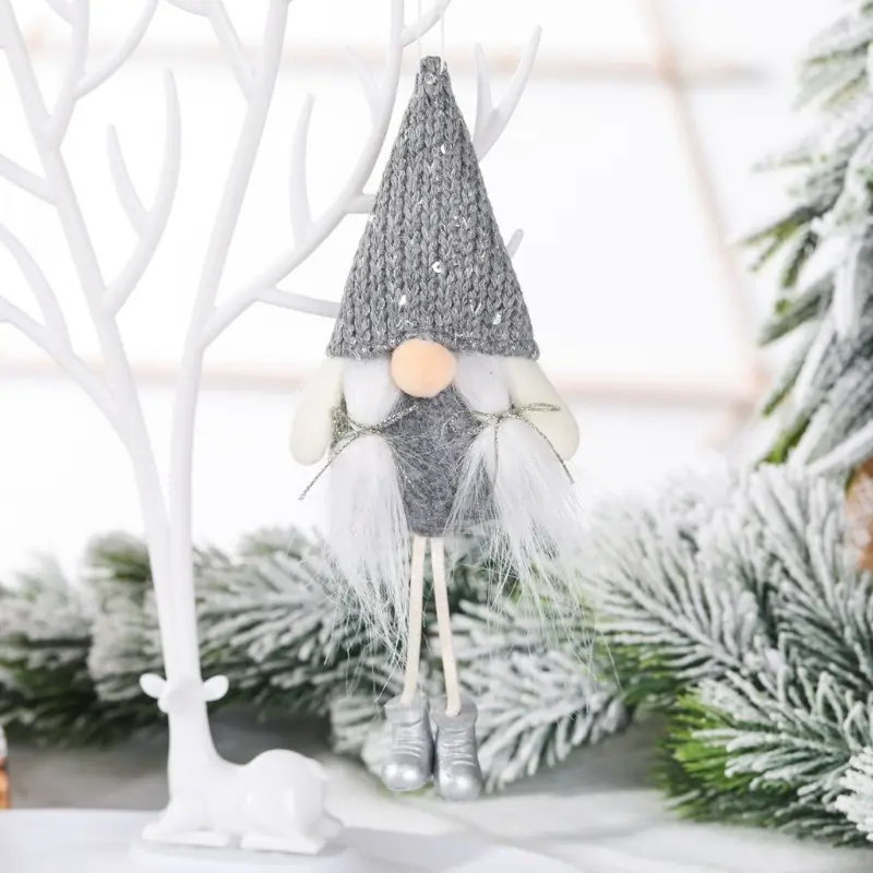 Christmas Sequins Dolls Long Leg Faceless Gnome Xmas Tree Ornaments Santa Claus Dwarf Toys Hanging Pendants Party Supply