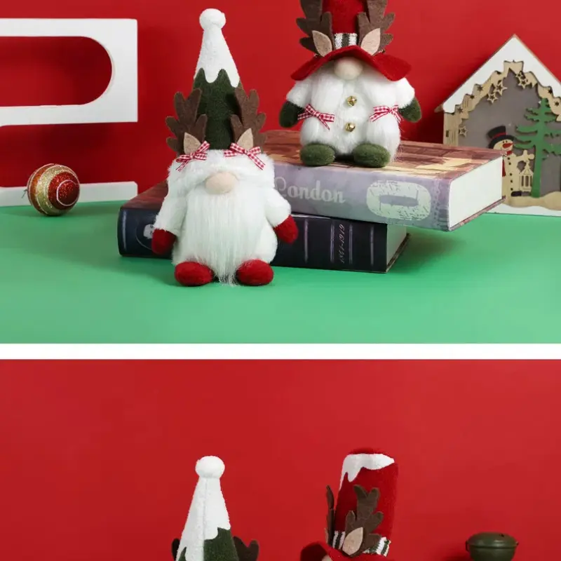 2PC Christmas Decoration Ornaments Cute And Festive Soft Lovely Home Christmas Decorations Faceless Doll Pendant Quality