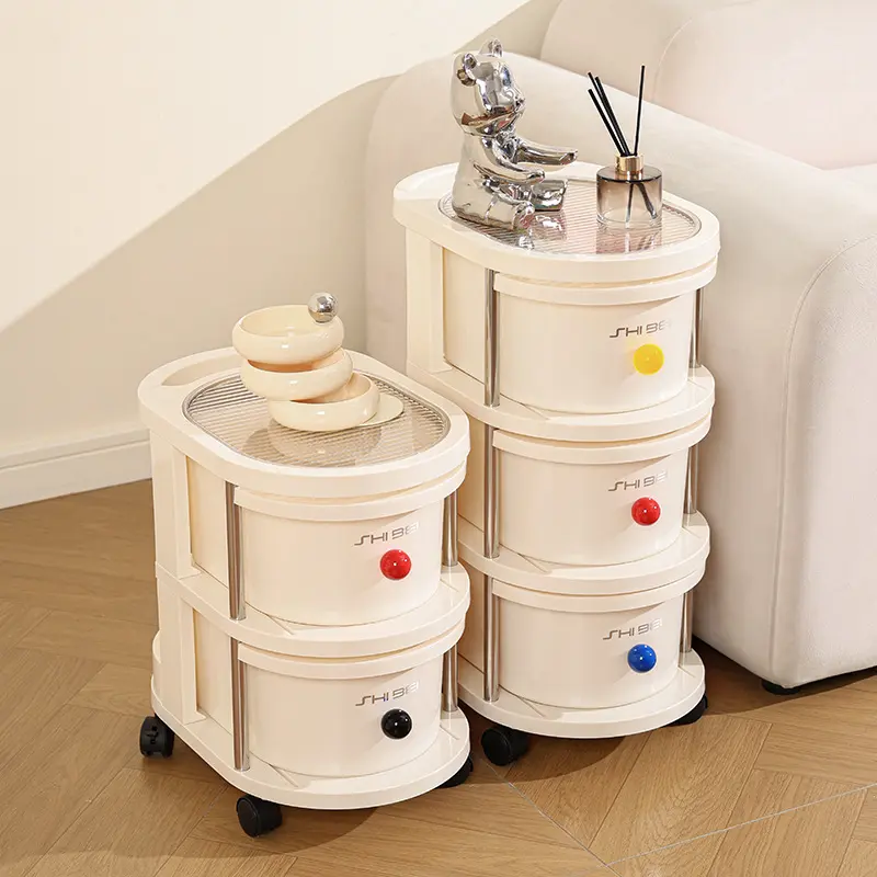 Organizer Cart Wheels Kitchens Accessories Portable Storage Cabinet Kitchen Utility Food Complete Trolley Auxiliary Household