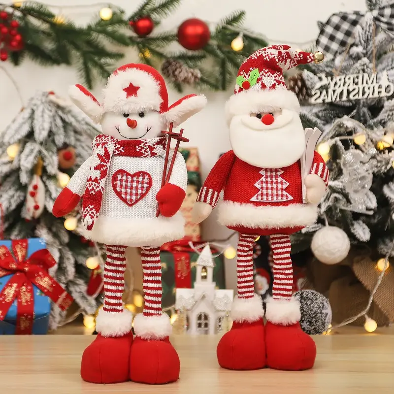 Red Christmas Boys and Girls Elf Doll Christmas Ornament New Year Gifts Christmas Table Christmas Tree Decoratio