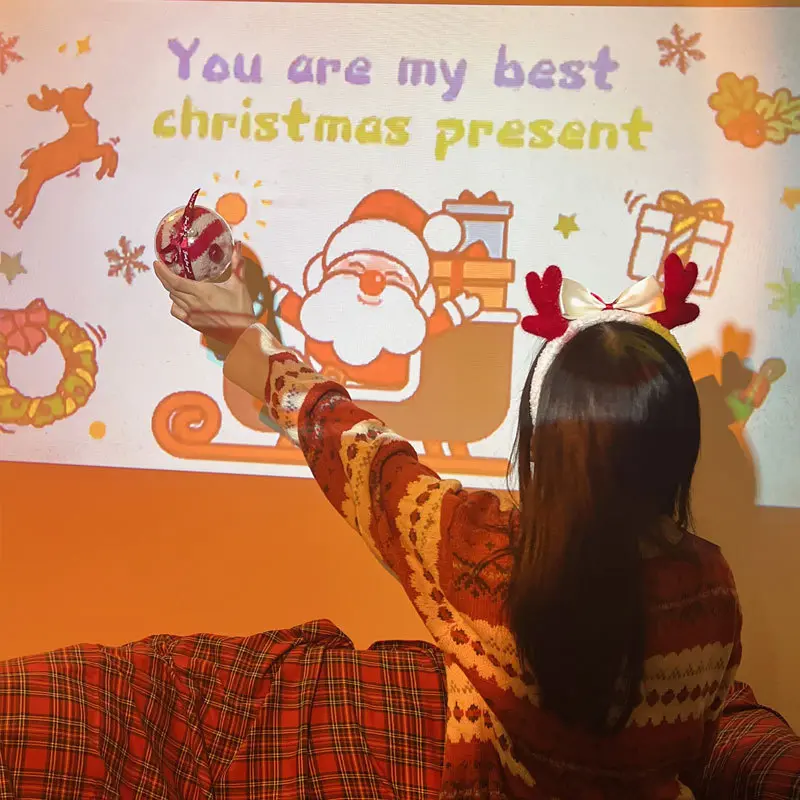 Christmas Projector Lights Ins Moving Pattern Projection Lamp with Pattern Cards Photo Props for Holiday Party Room Decoration