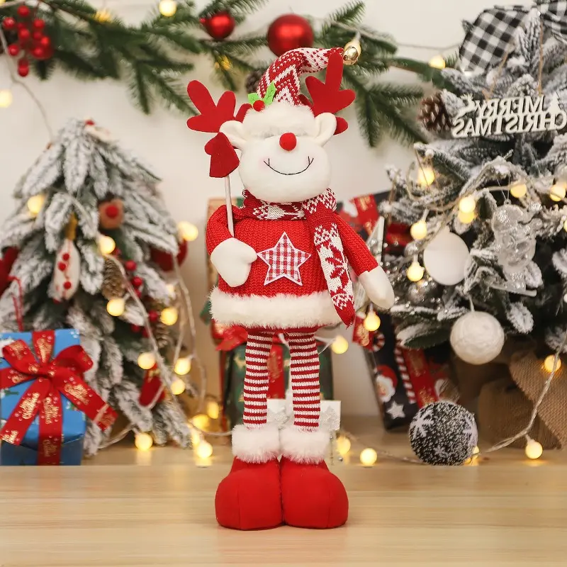Red Christmas Boys and Girls Elf Doll Christmas Ornament New Year Gifts Christmas Table Christmas Tree Decoratio