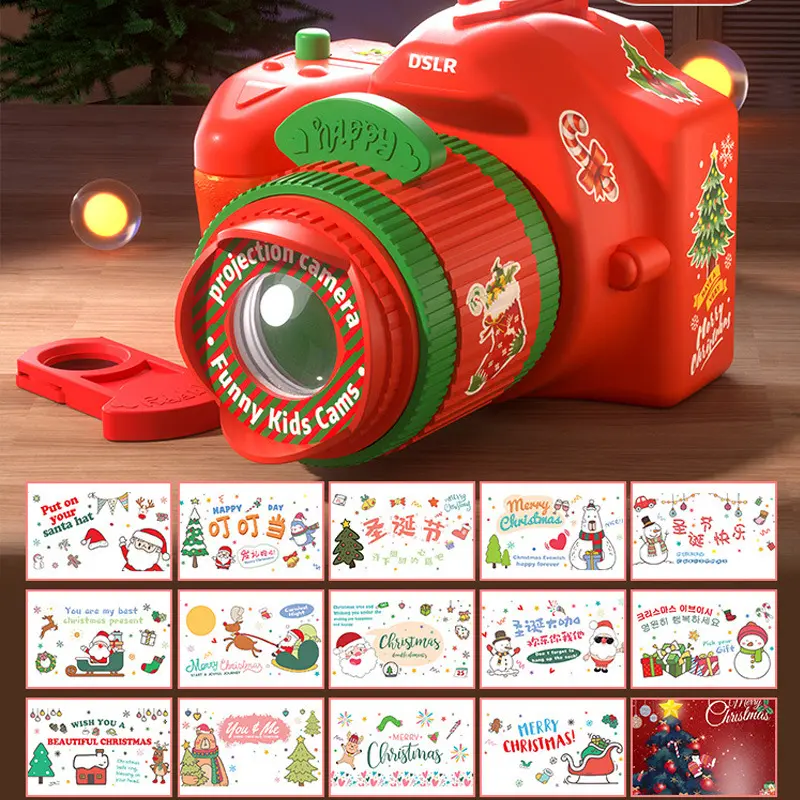 Christmas Projector Lights Ins Moving Pattern Projection Lamp with Pattern Cards Photo Props for Holiday Party Room Decoration