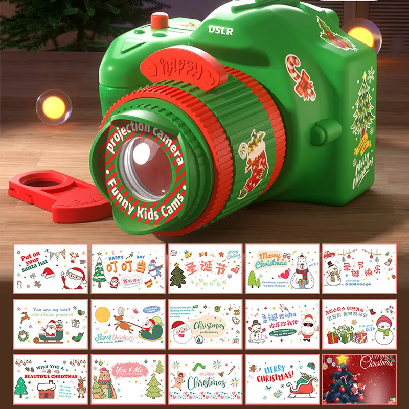 Christmas Projector Lights Ins Moving Pattern Projection Lamp with Pattern Cards Photo Props for Holiday Party Room Decoration