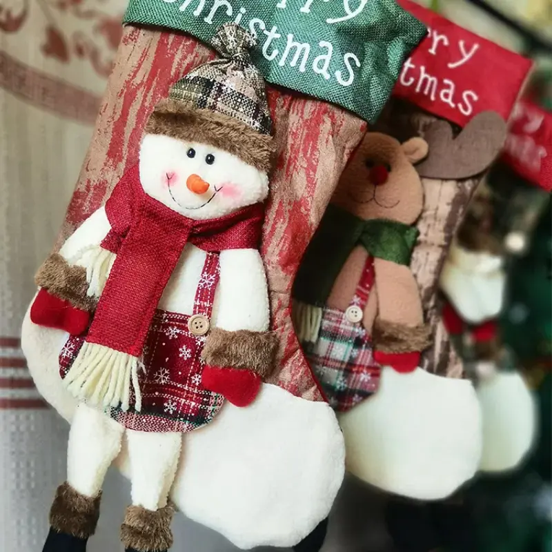New Christmas Gifts Children's Candy Bags Christmas Tree Pendants Large Merry Christmas Socks New Year Home Decorations