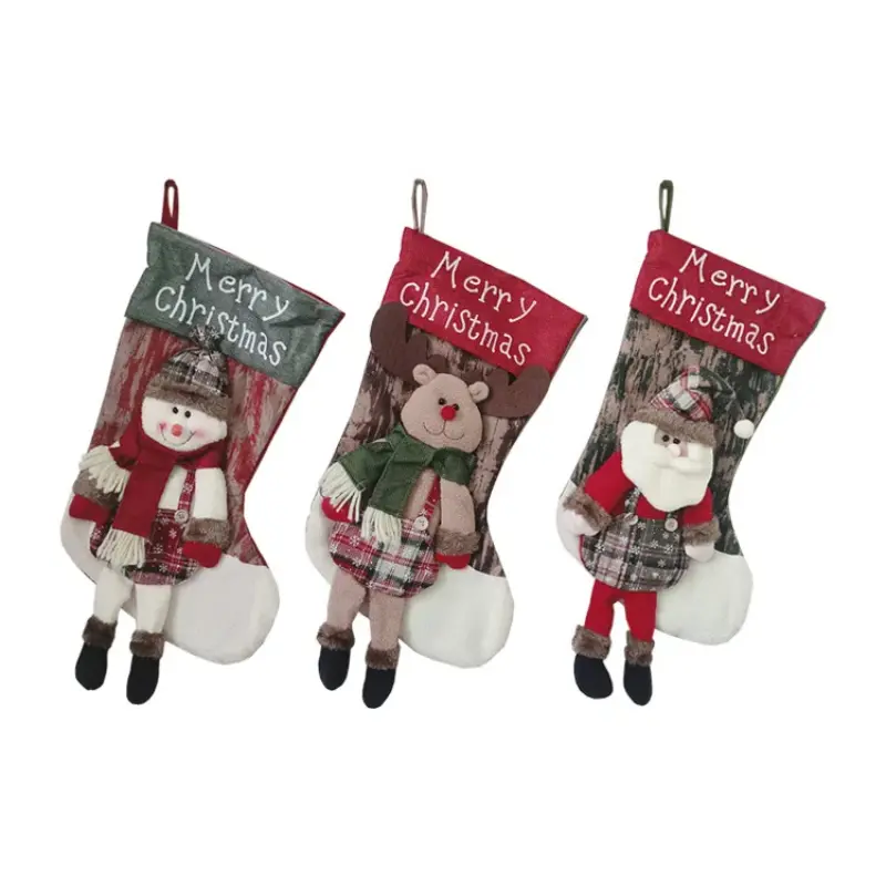 New Christmas Gifts Children's Candy Bags Christmas Tree Pendants Large Merry Christmas Socks New Year Home Decorations