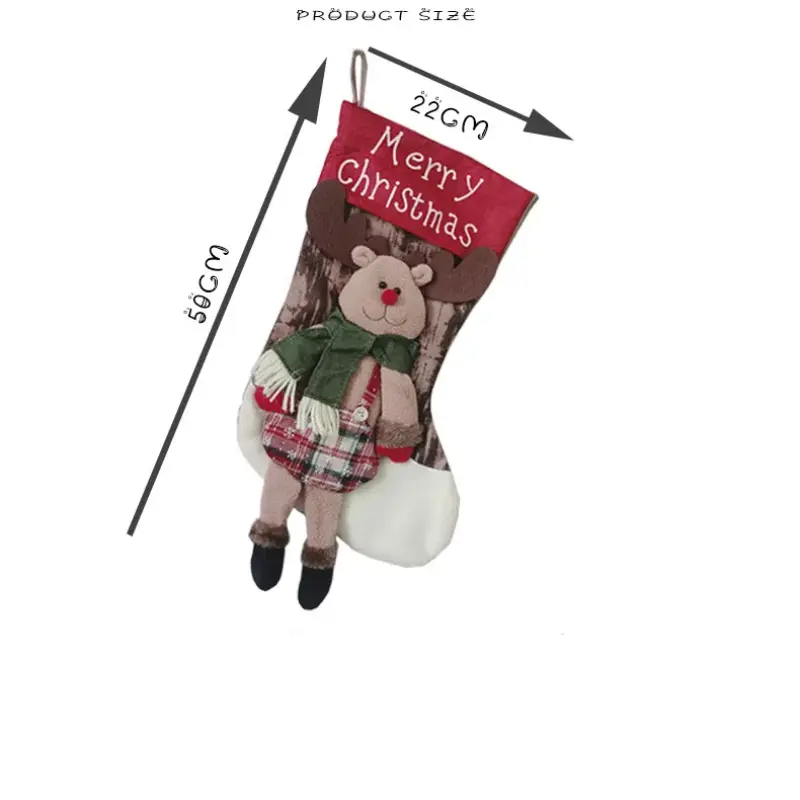 New Christmas Gifts Children's Candy Bags Christmas Tree Pendants Large Merry Christmas Socks New Year Home Decorations