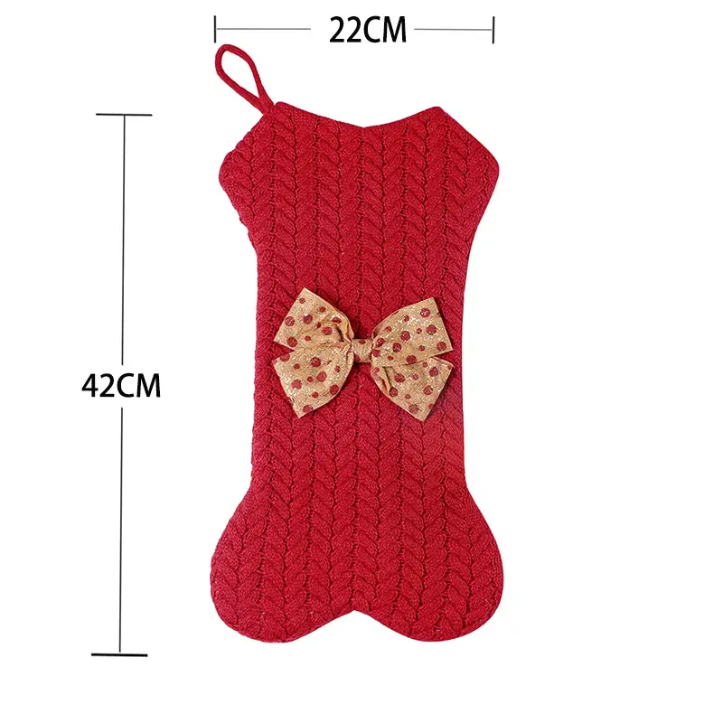 Christmas Knitting Stocking Christmas Decoration For Home Xmas Tree Ornament Gift Christmas Pendant Party Supplies