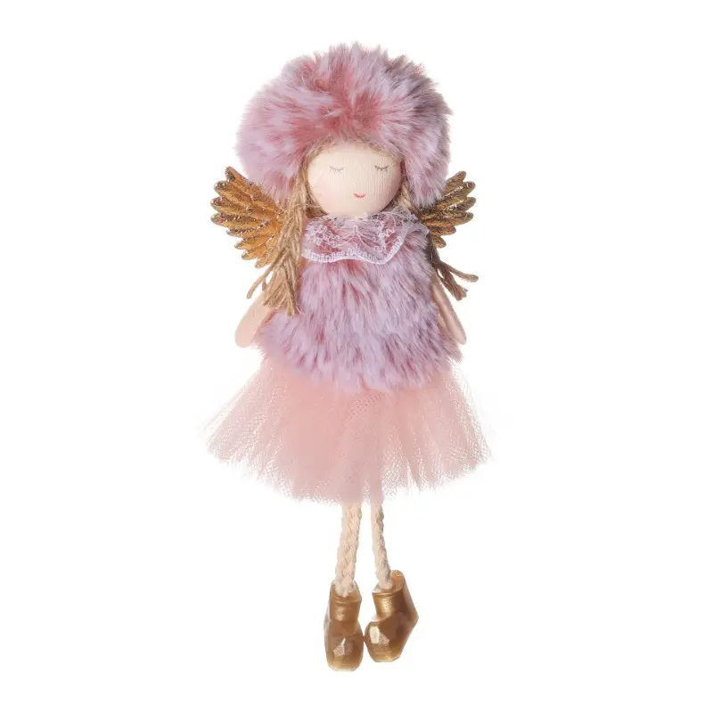 New Christmas Plush Angel Wing Doll Pendant Christmas Tree Pendant Home Furnishings New Year Party Decorations Children's Gifts
