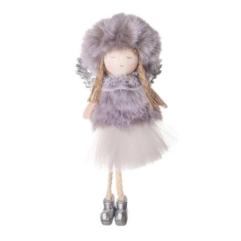 New Christmas Plush Angel Wing Doll Pendant Christmas Tree Pendant Home Furnishings New Year Party Decorations Children's Gifts