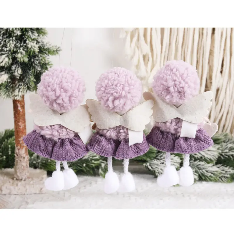 Pendants Christmas Fadeless Angel Doll with No Linting Christmas Decoration for Window Sill Railing Christmas Tree Ornament