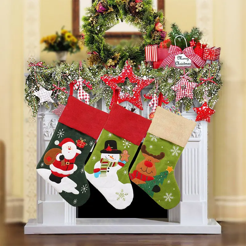 New Christmas Socks Decorative Socks Gift Bag Christmas Tree Hanger Christmas Decoration Gift Christmas Pendant