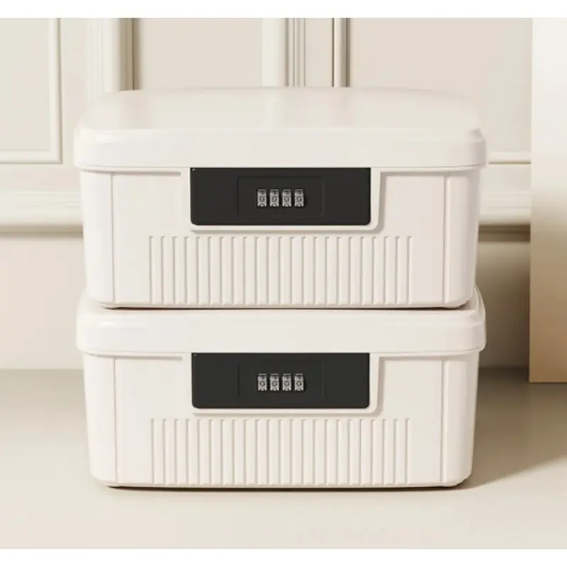Portable Four Digit Password Lock Safe Box Household Cash Jewelry Privacy Security Storage Box Passport Medicine Organizer Box
