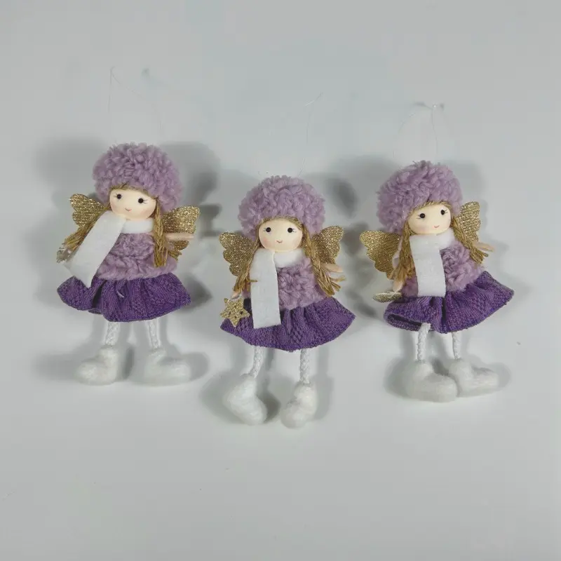 Pendants Christmas Fadeless Angel Doll with No Linting Christmas Decoration for Window Sill Railing Christmas Tree Ornament