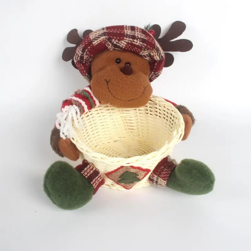 Christmas Candy Basket Decoration Christmas Desktop Decoration Children's Candy Fruit Basket Wholesale Christmas Decorations