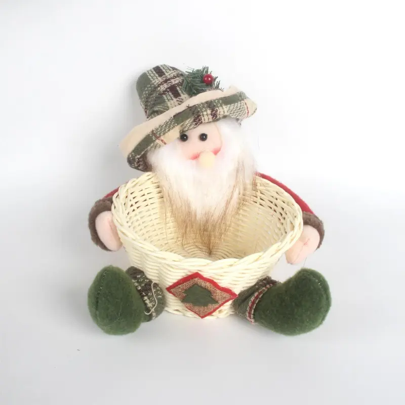Christmas Candy Basket Decoration Christmas Desktop Decoration Children's Candy Fruit Basket Wholesale Christmas Decorations