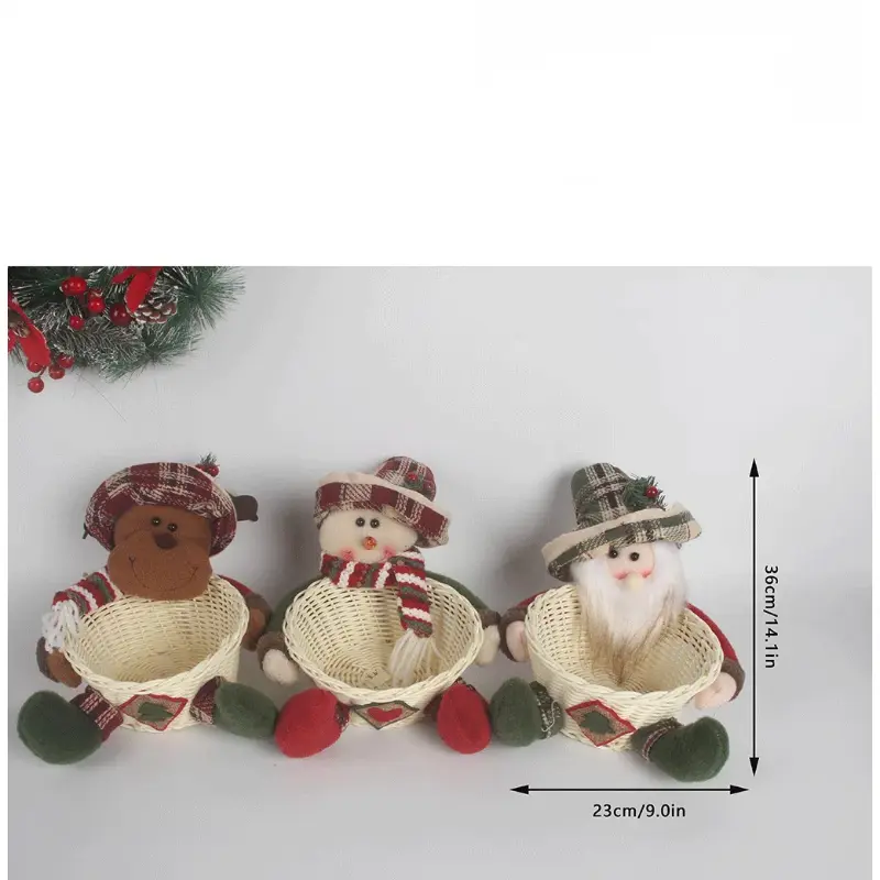 Christmas Candy Basket Decoration Christmas Desktop Decoration Children's Candy Fruit Basket Wholesale Christmas Decorations