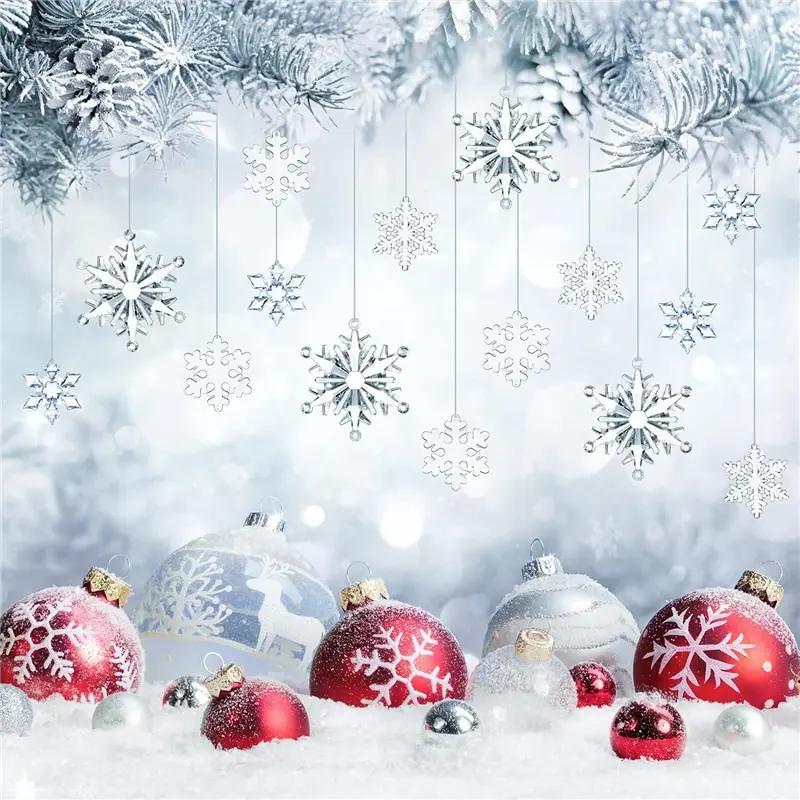 Christmas Transparent Crystal Acrylic Pendant Interior Decoration Lighting Decoration Wedding Home Bead String Curtain
