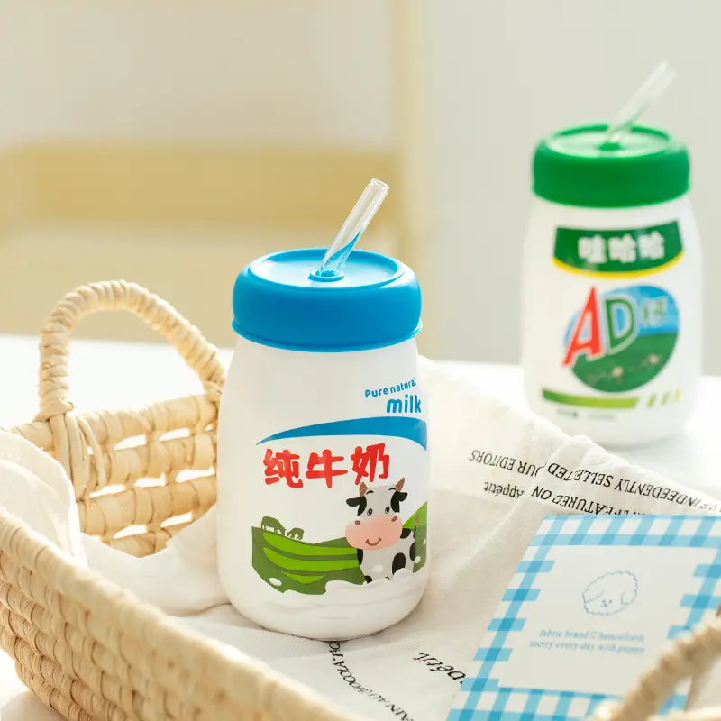 Creative Milk Ceramic Cup Cute Cartoon Home Milk Breakfast Cup Office Drinking Cup Universal CupMugsDrinking Water Utensils