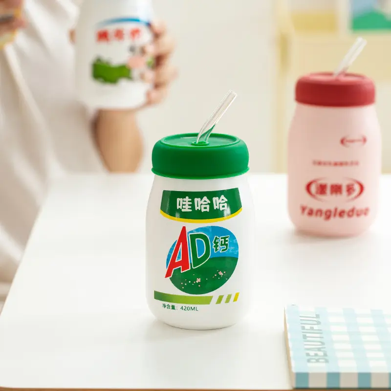 Creative Milk Ceramic Cup Cute Cartoon Home Milk Breakfast Cup Office Drinking Cup Universal CupMugsDrinking Water Utensils