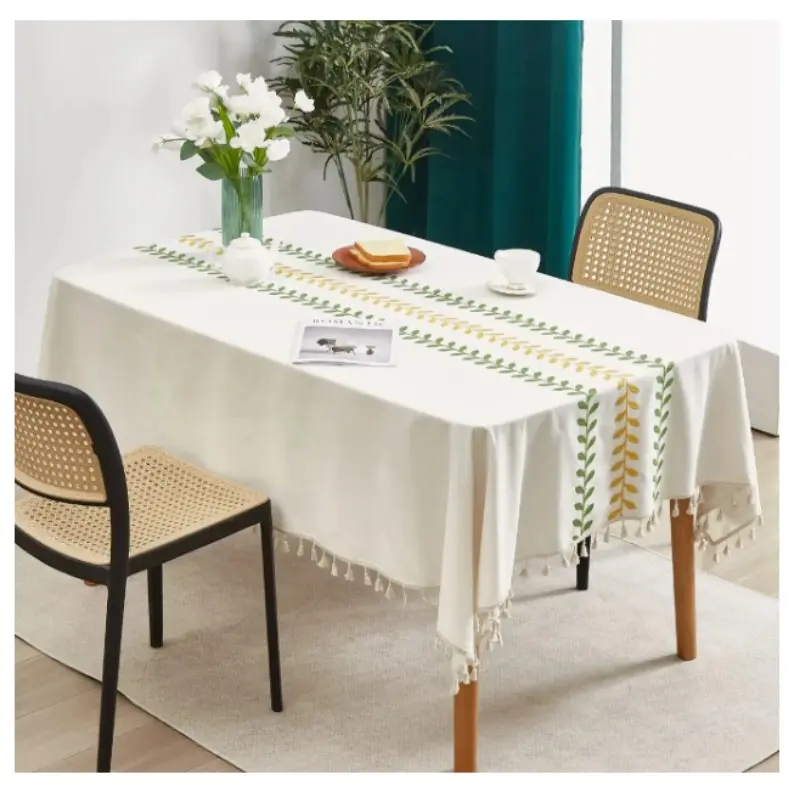 Tablecloths Rectangular Dining Table Tablecloths Embroidered Tablecloths Cotton and Linen Tablecloths Kitchen Tablecloths