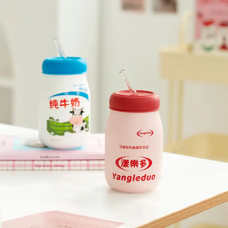 Creative Milk Ceramic Cup Cute Cartoon Home Milk Breakfast Cup Office Drinking Cup Universal CupMugsDrinking Water Utensils