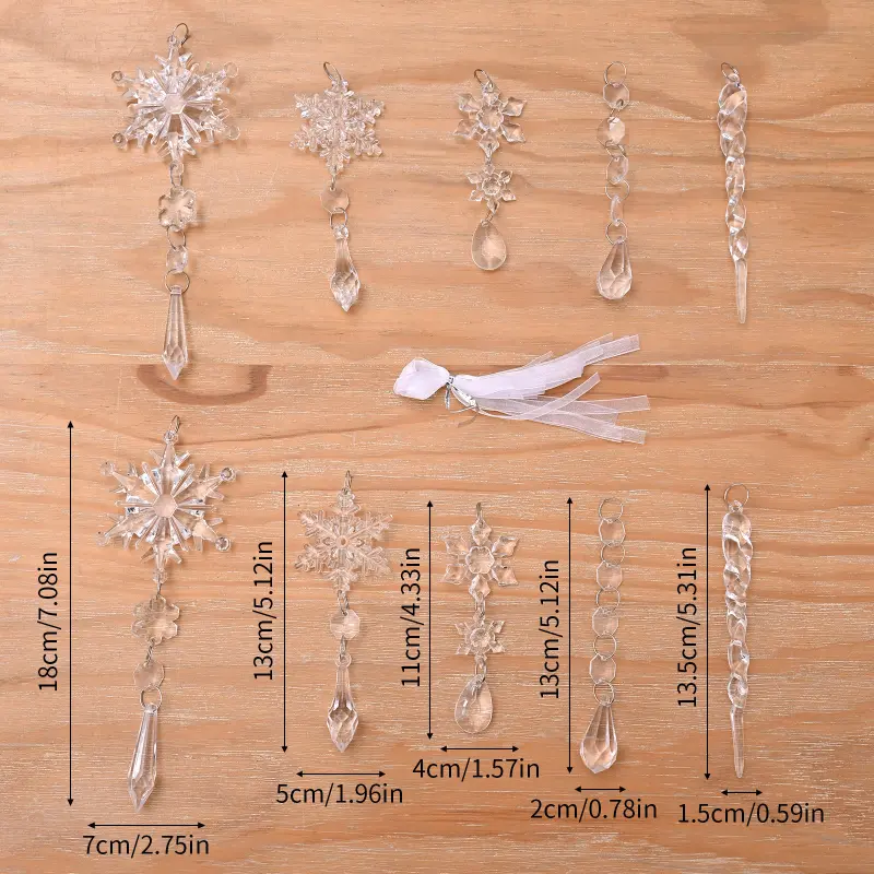 Christmas Transparent Crystal Acrylic Pendant Interior Decoration Lighting Decoration Wedding Home Bead String Curtain