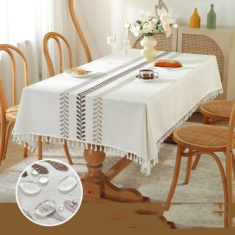 Tablecloths Rectangular Dining Table Tablecloths Embroidered Tablecloths Cotton and Linen Tablecloths Kitchen Tablecloths
