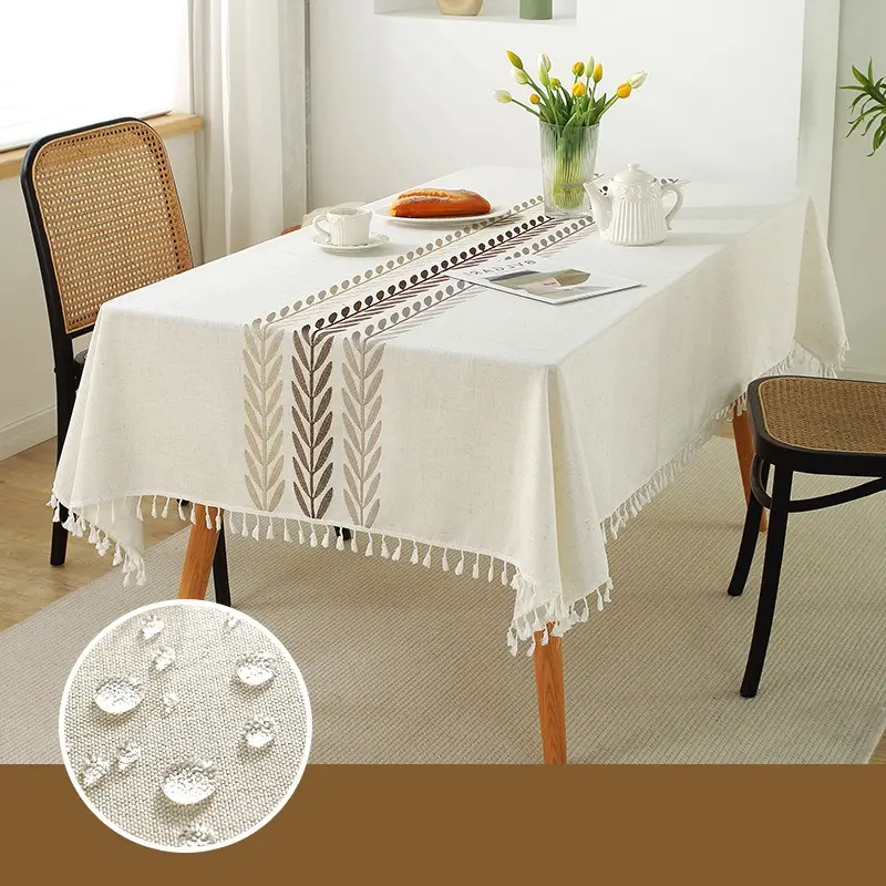 Tablecloths Rectangular Dining Table Tablecloths Embroidered Tablecloths Cotton and Linen Tablecloths Kitchen Tablecloths