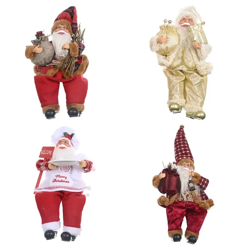 Teacher Ornament Bulk Creative Sitting Santa Doll Christmas Child Gift Toy Table Decoration For Home Abstract Sculptures