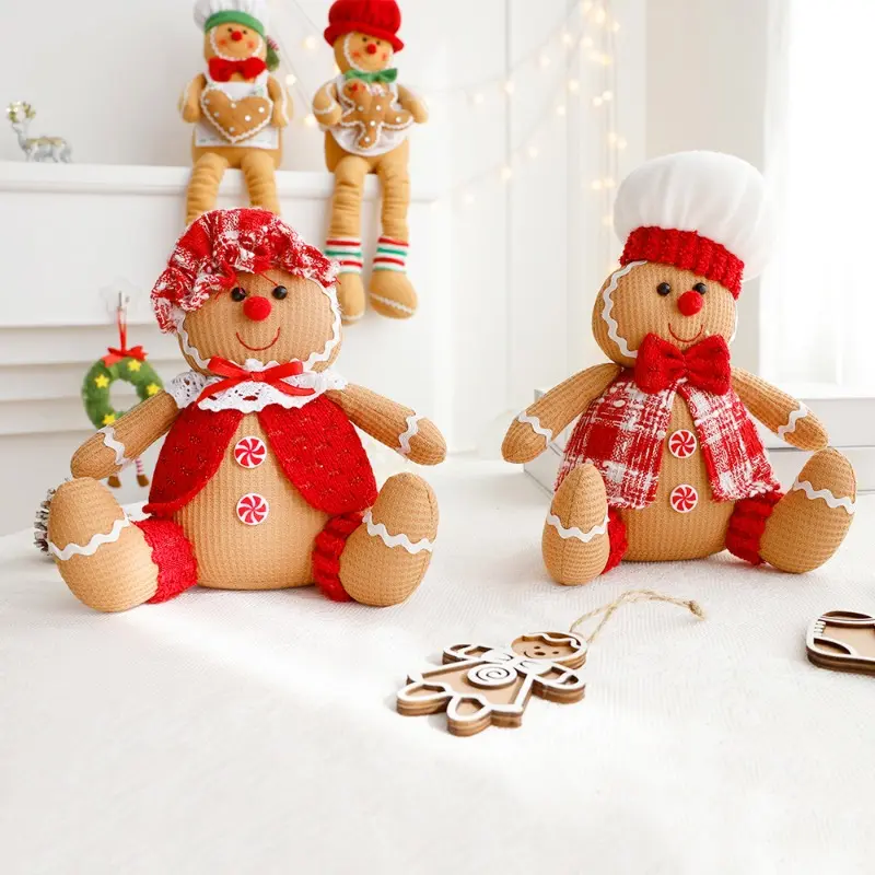 Christmas Decoration Supplies Cartoon Gingerbread Figurine Home Decoration Ornaments Cute Doll Ornaments Party Supplies