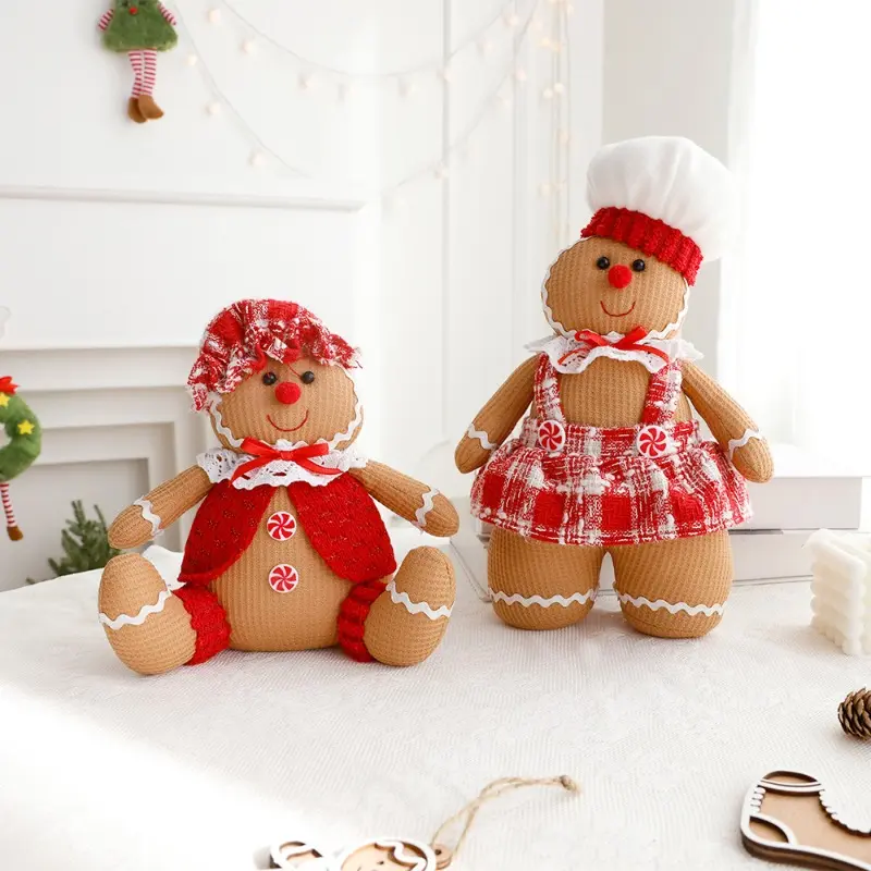 Christmas Decoration Supplies Cartoon Gingerbread Figurine Home Decoration Ornaments Cute Doll Ornaments Party Supplies