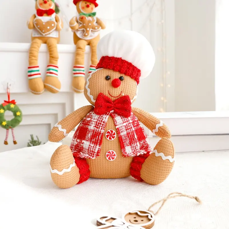 Christmas Decoration Supplies Cartoon Gingerbread Figurine Home Decoration Ornaments Cute Doll Ornaments Party Supplies