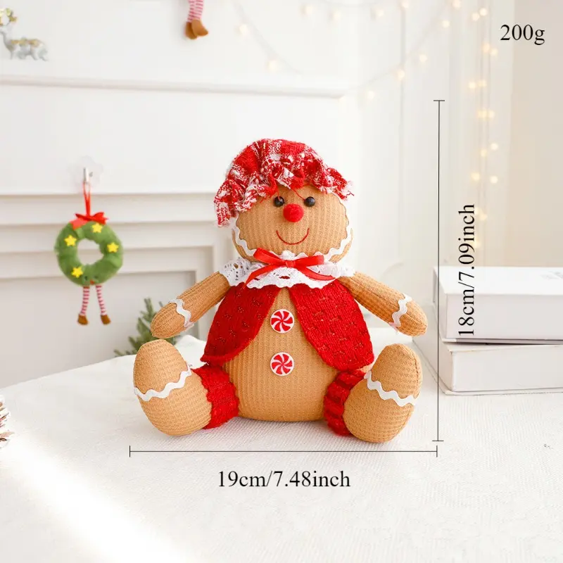 Christmas Decoration Supplies Cartoon Gingerbread Figurine Home Decoration Ornaments Cute Doll Ornaments Party Supplies