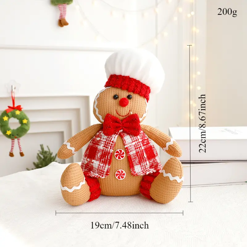 Christmas Decoration Supplies Cartoon Gingerbread Figurine Home Decoration Ornaments Cute Doll Ornaments Party Supplies